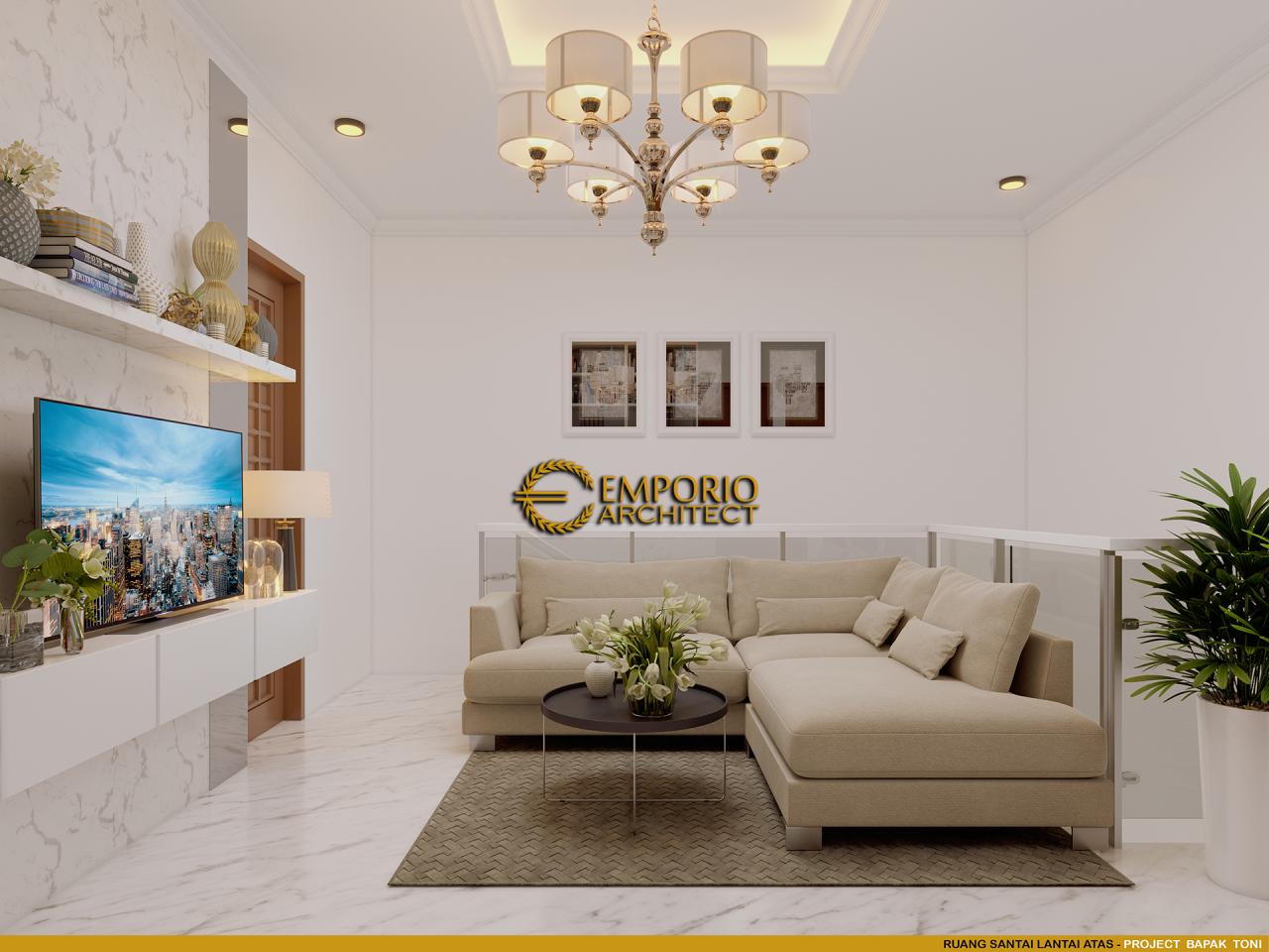 Desain Ruang Santai Lantai Atas Rumah Villa Bali Classic 2 Lantai Bapak Toni di Batam 10