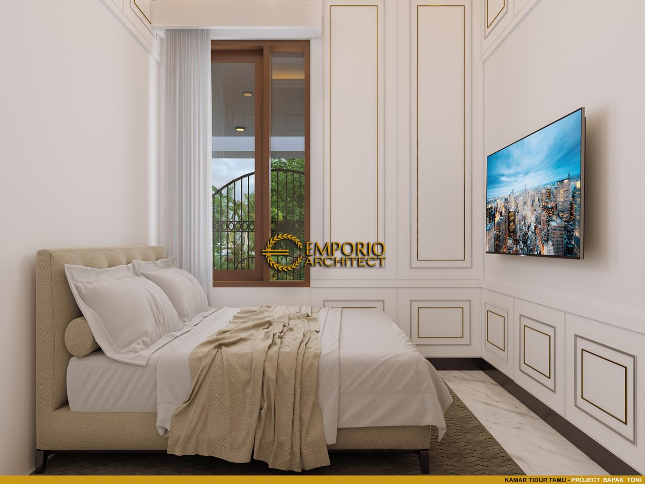 Desain Kamar Tidur Tamu Rumah Villa Bali Classic 2 Lantai Bapak Toni di Batam 9