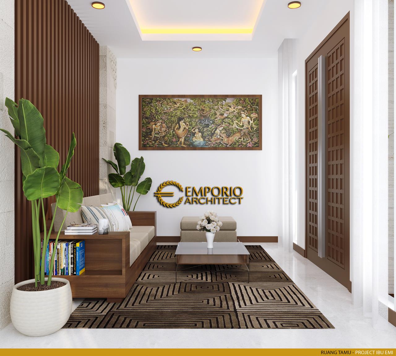 Desain Ruang Tamu Rumah Villa Bali Modern 2 Lantai Ibu Emi II di Medan, Sumatera Utara 7
