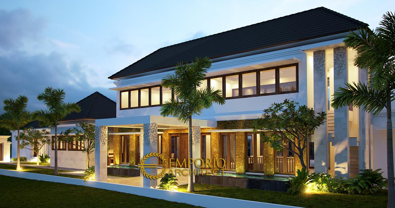 Desain Tampak Depan Villa Style Villa Bali 2 Lantai Bapak Johan di Jakarta 1