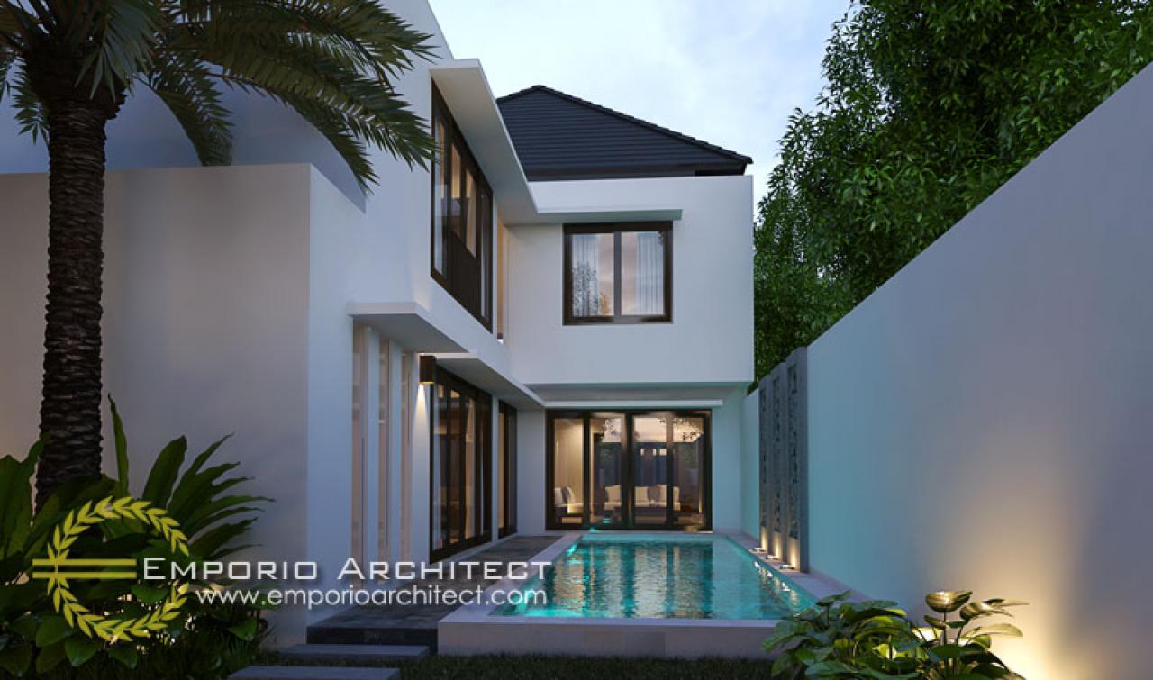 Desain Tampak Belakang Villa Style Villa Bali 2 Lantai Gede Arya di Bali 2