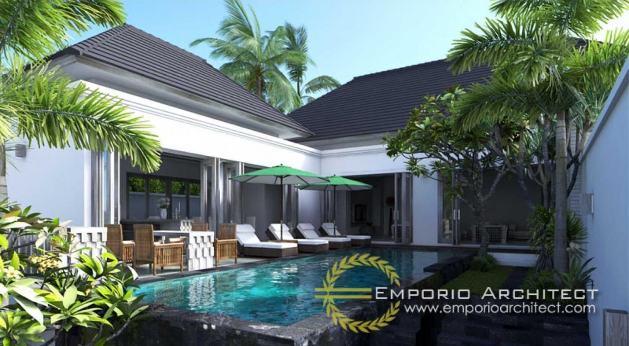 Desain Exterior Villa Style Villa Bali 1 Lantai Ibu Nadia di Tangerang 1