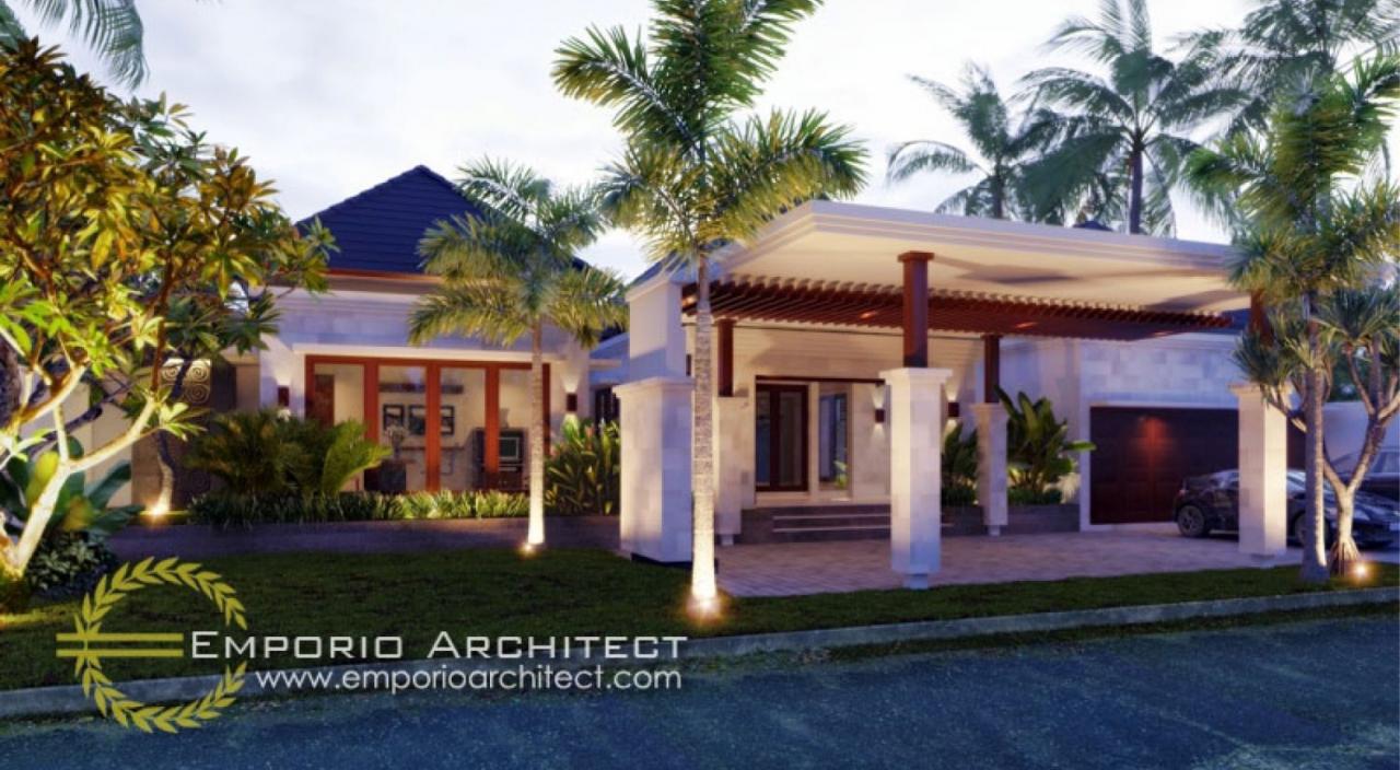 Desain Tampak Depan Villa Style Villa Bali 1 Lantai Ibu Theresia di Jawa Barat 1