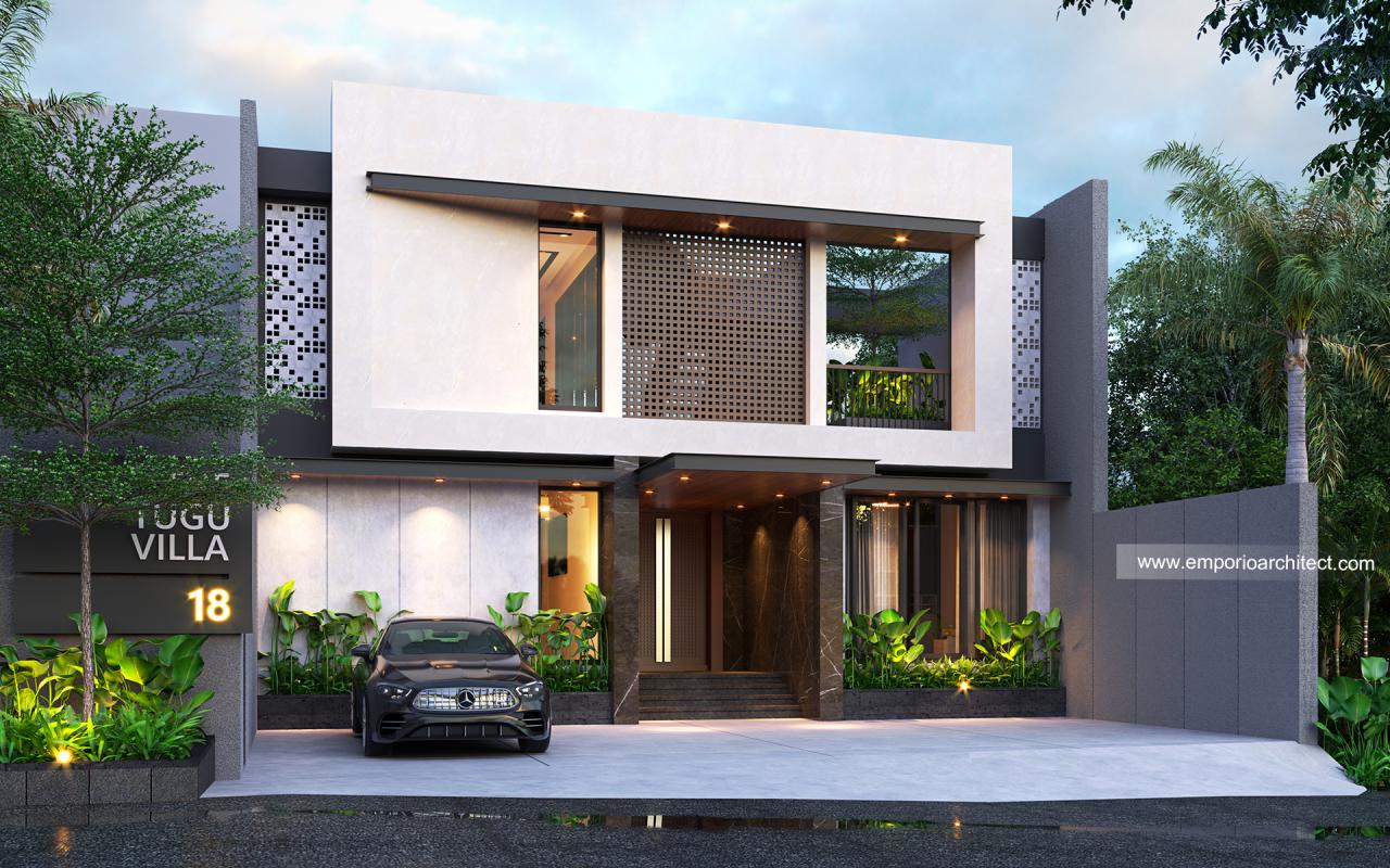 Mrs. Nurul Modern Villa 3 Floors Design - Bogor 23182 - Carport Design
