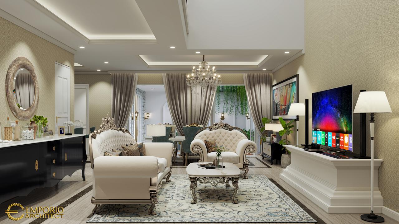 Desain Ruang Keluarga Rumah Mediteran 2 Lantai Bapak Yoenanda di Aceh 3