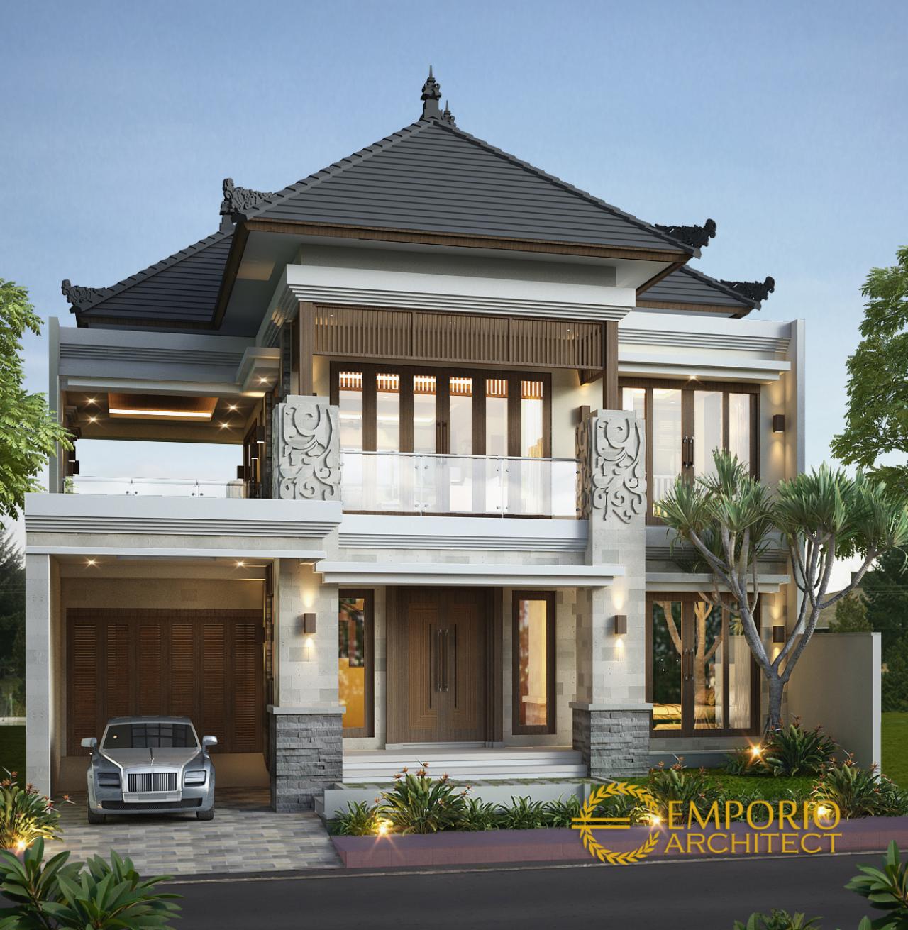 Desain Tampak Depan Rumah Villa Bali 2 Lantai Bapak Edy di Kuta, Bali 1