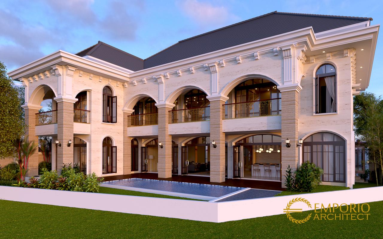 Desain Tampak Belakang Rumah Mediteran 2 Lantai Bapak Agus di Balikpapan 3