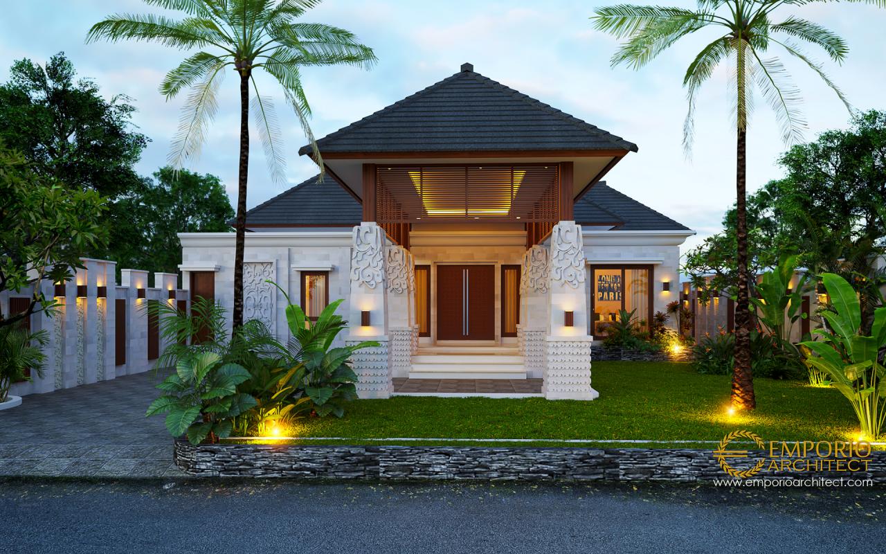 Desain rumah Villa Bali 1 lantai milik Bapak Malvin di Balikpapan