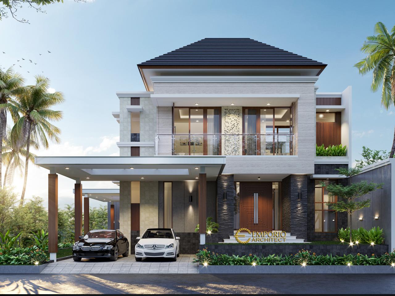 Desain Tampak Depan 2 Rumah Modern 2 Lantai Bapak Sakti di Bandar Lampung 2