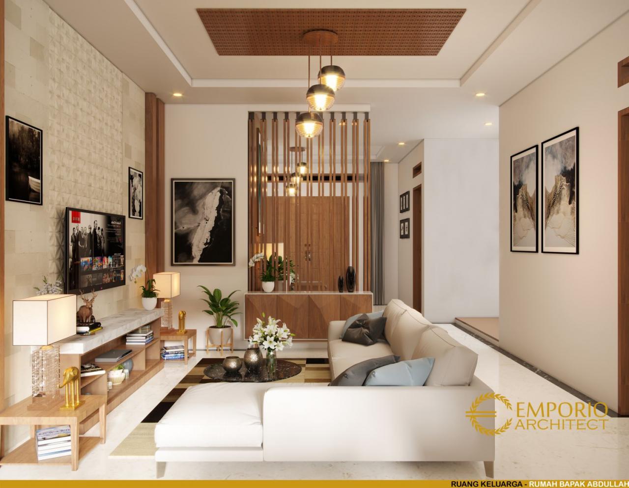 Desain Ruang Keluarga Rumah Classic 1 Lantai Bapak Abdullah di Bandung 4