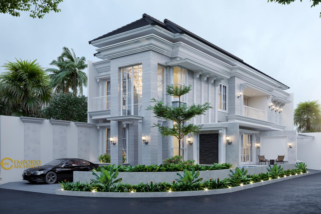 Desain Tampak Depan 1 Rumah Hook Classic 2 Lantai Bapak Aldi di Bandung 1