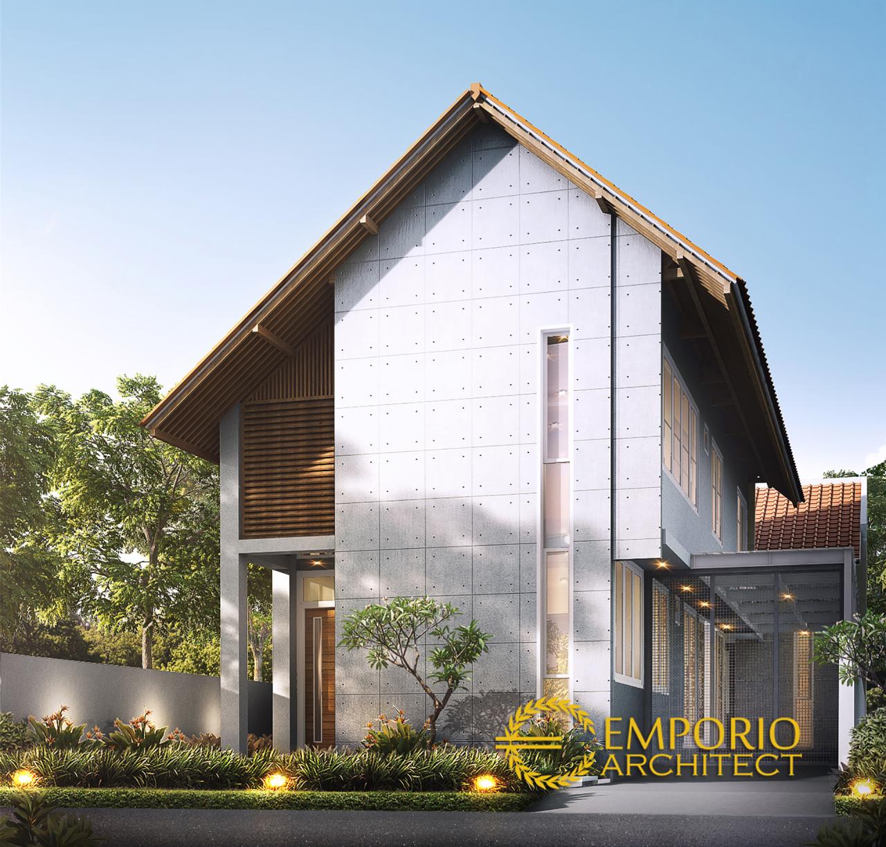 Desain Tampak Depan Rumah Modern 2 Lantai Bapak Fajar di Bandung 1