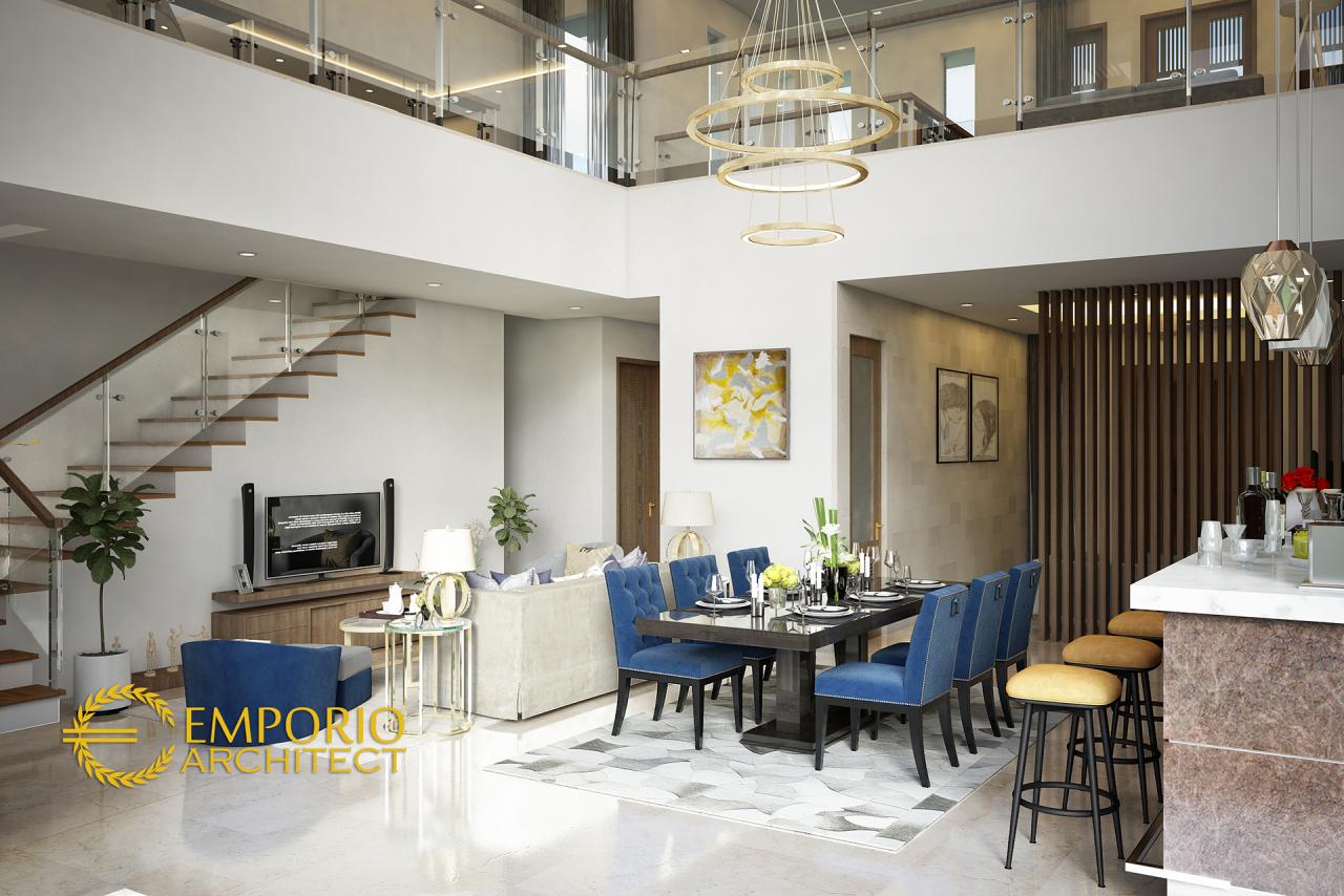 Desain Ruang Makan dan Ruang Keluarga Rumah Villa Bali 2 Lantai Ibu Dewi di Bandung 3