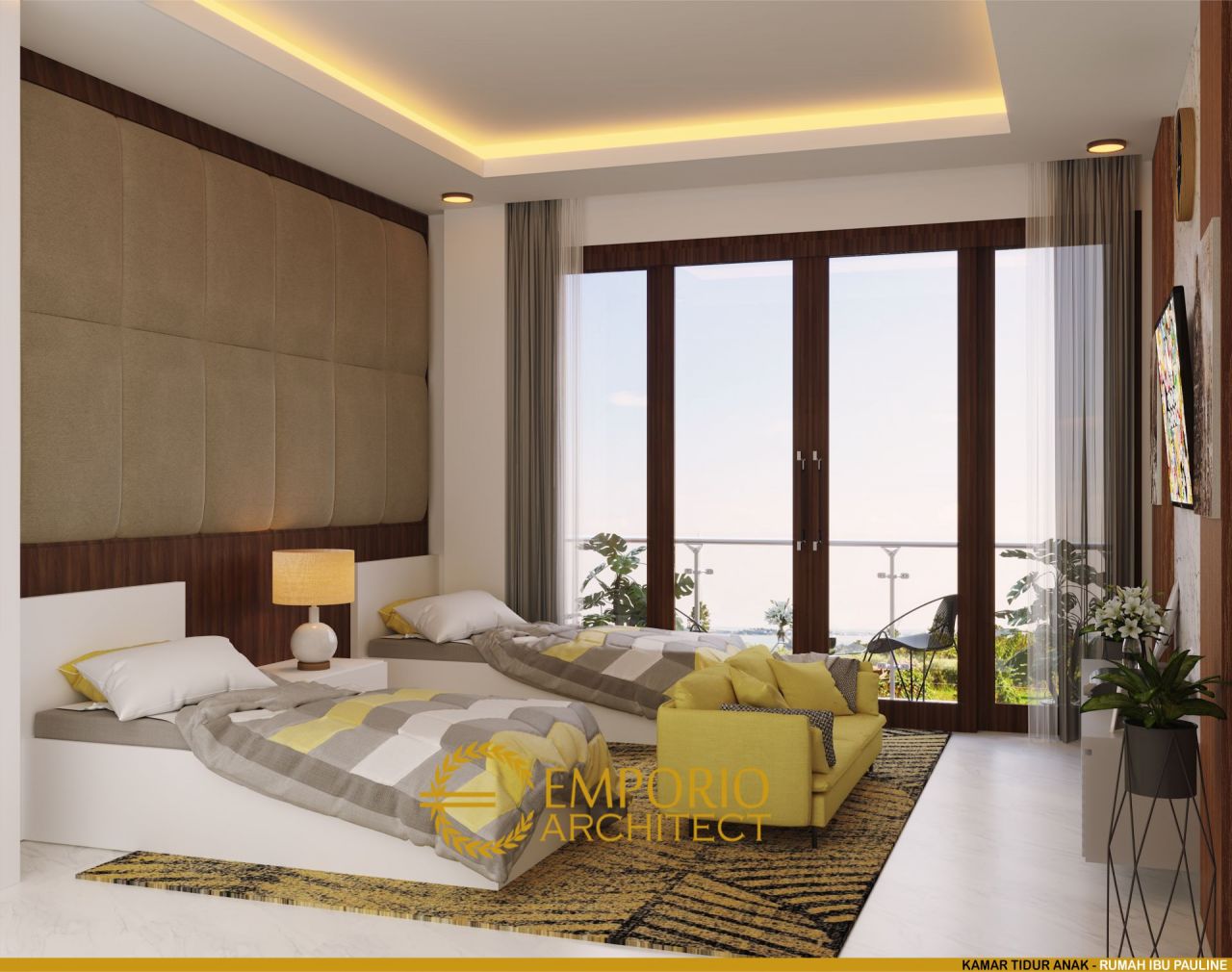 Desain Kamar Tidur Rumah Ibu Pauline di Bandung, Jawa Barat 7