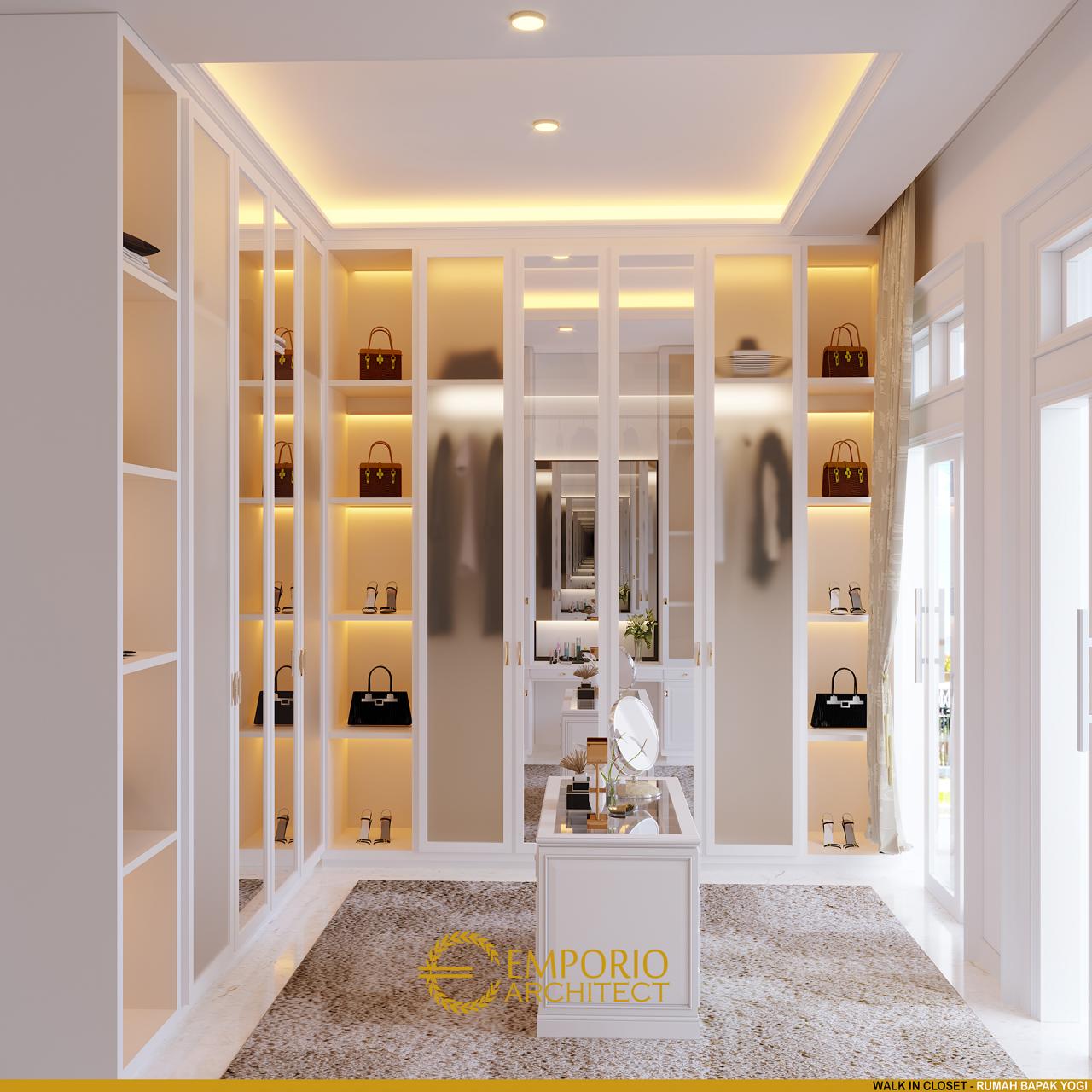 Desain Walk In Closet Rumah Classic 2 Lantai Bapak Yogi di Bandung, Jawa Barat 7