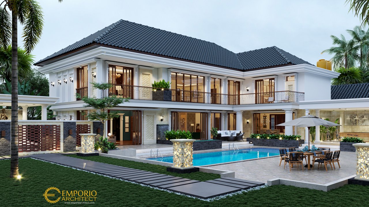 Desain Rumah Classic 2 Lantai Bapak Tjusnandar di Bangka Belitung