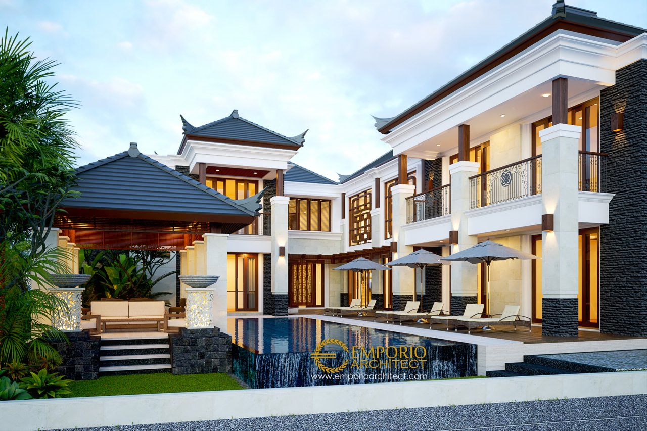 Desain Rumah Villa Bali 2 Lantai Bapak Irwan di Banjarmasin 3