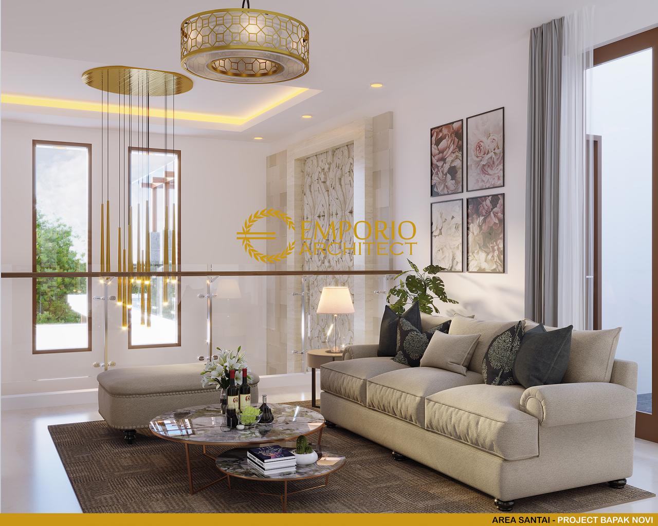 Desain Area Santai Rumah Villa Bali 2 Lantai Bapak Novi di Bekasi, Jawa Barat 7