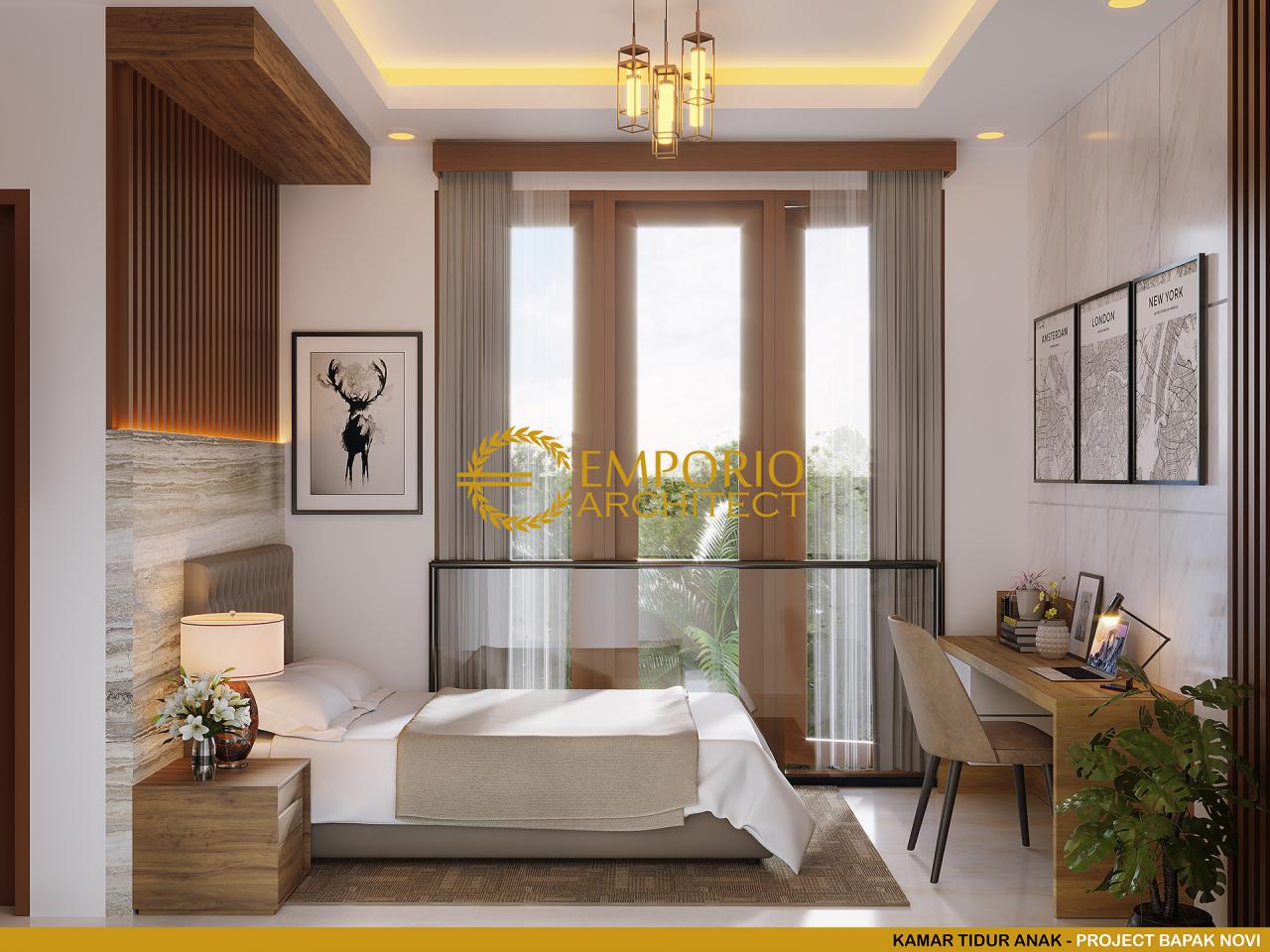 Desain Kamar Tidur Anak Rumah Villa Bali 2 Lantai Bapak Novi di Bekasi, Jawa Barat 8