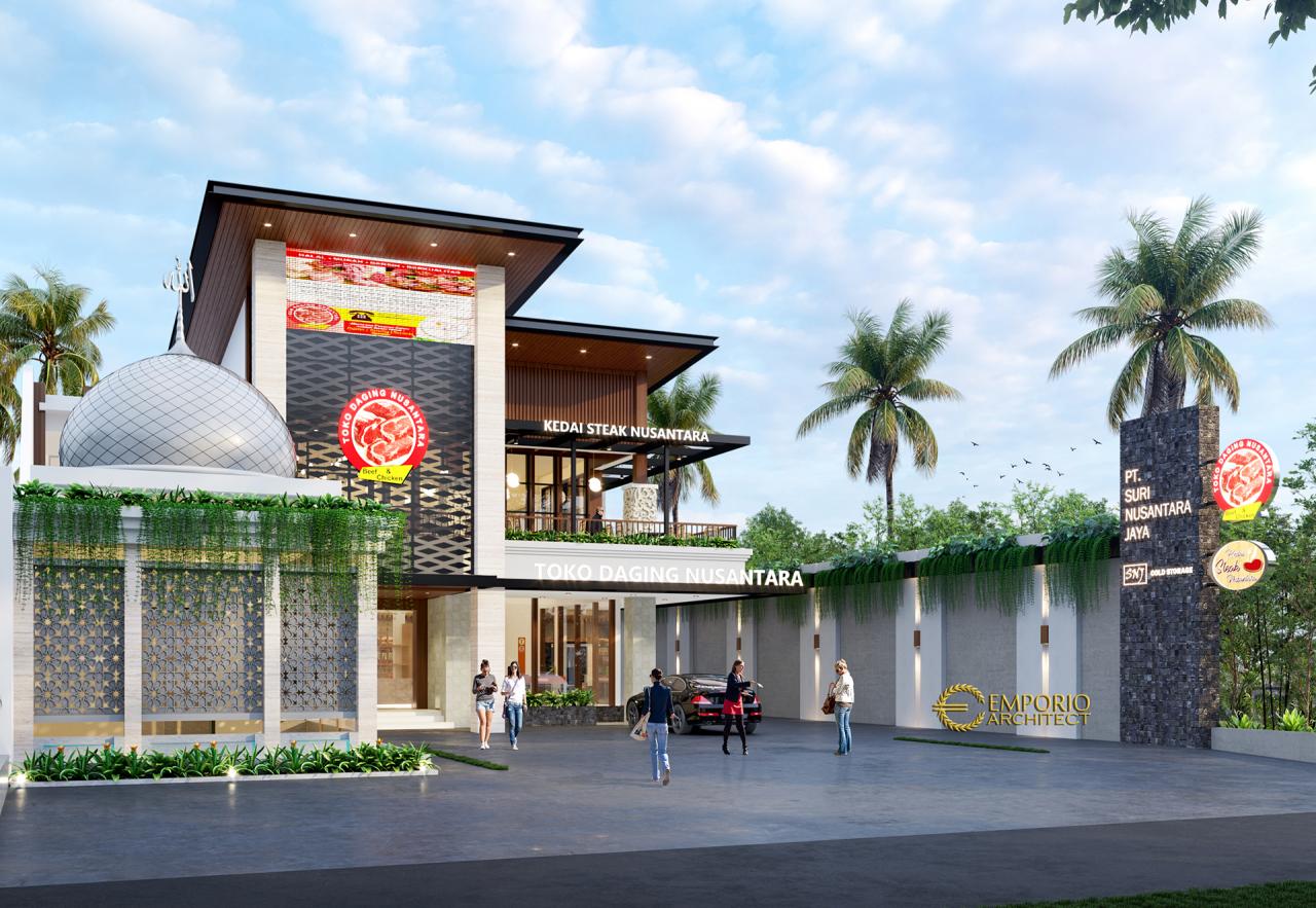 Desain Tampak Depan 2 Toko Daging dan Kedai Steak Modern 2 Lantai Suri Nusantara di Bekasi, Jawa Barat 2