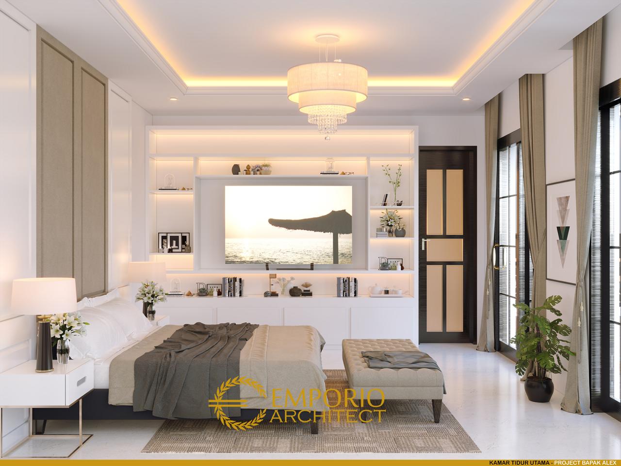 Desain Kamar Tidur Utama Rumah Classic 2 Lantai Bapak Alex di Bengkulu 9