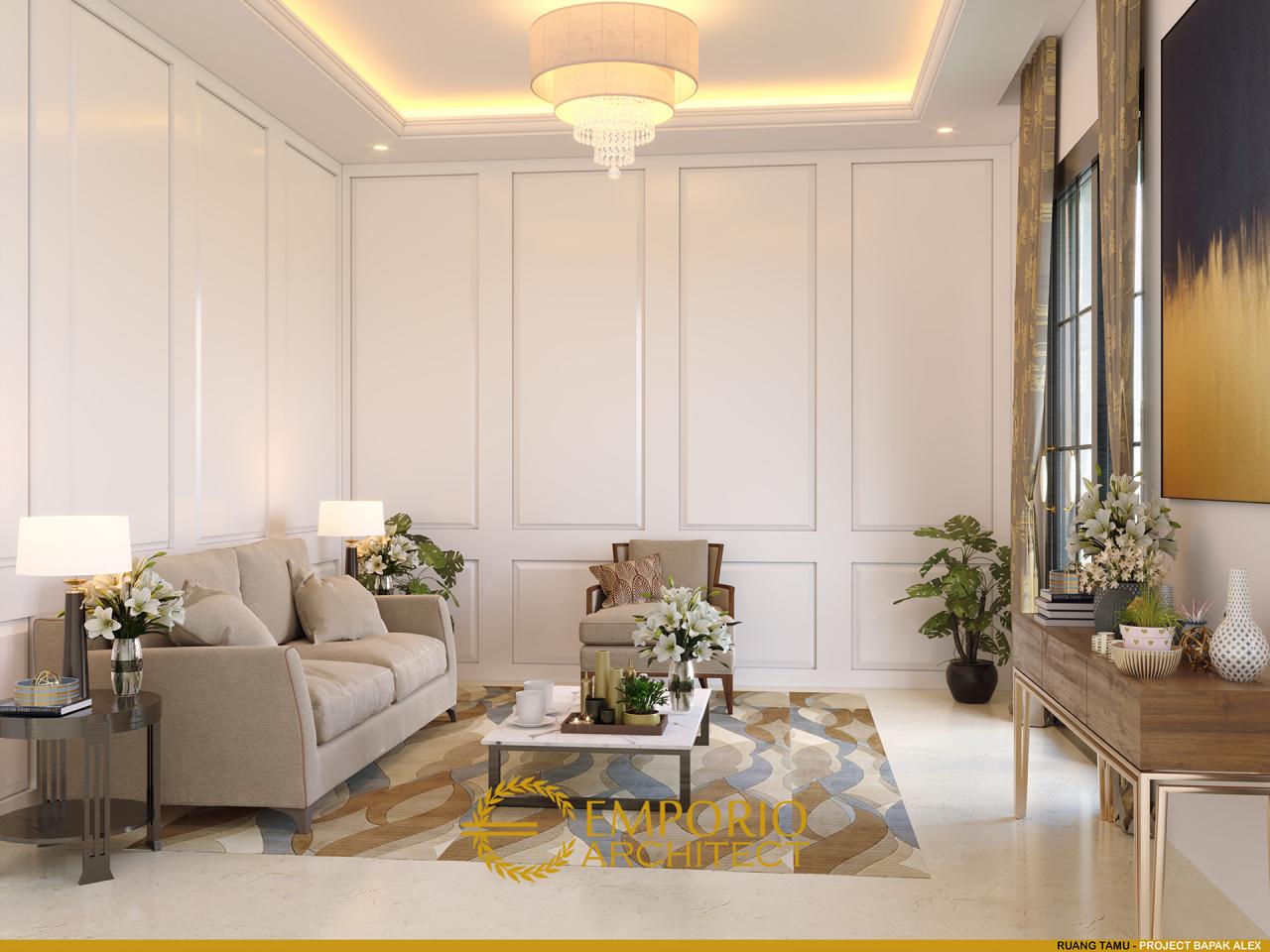 Desain Ruang Tamu Rumah Classic 2 Lantai Bapak Alex di Bengkulu 4