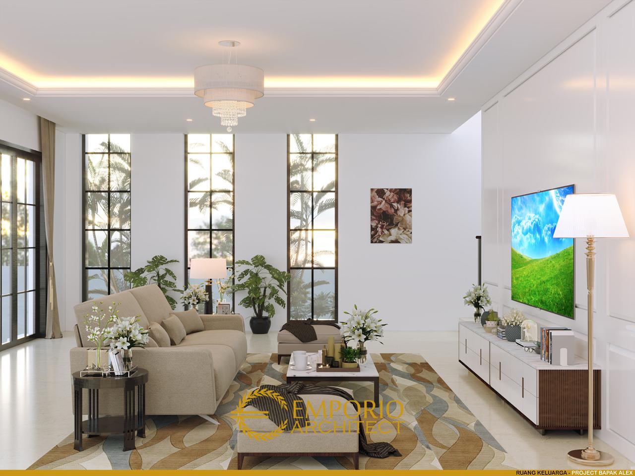 Desain Ruang Keluarga Rumah Classic 2 Lantai Bapak Alex di Bengkulu 5