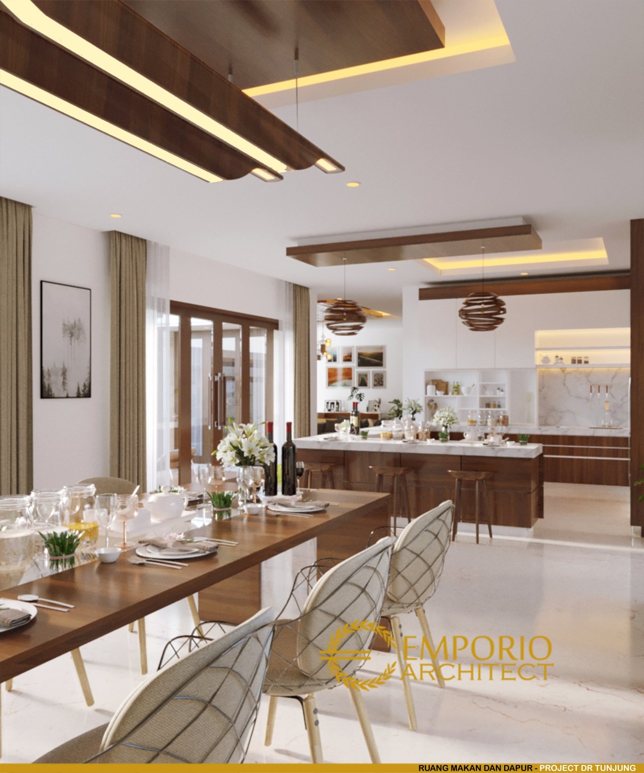 Desain Ruang Makan Rumah Ibu dr. Tunjung di Bengkulu 6