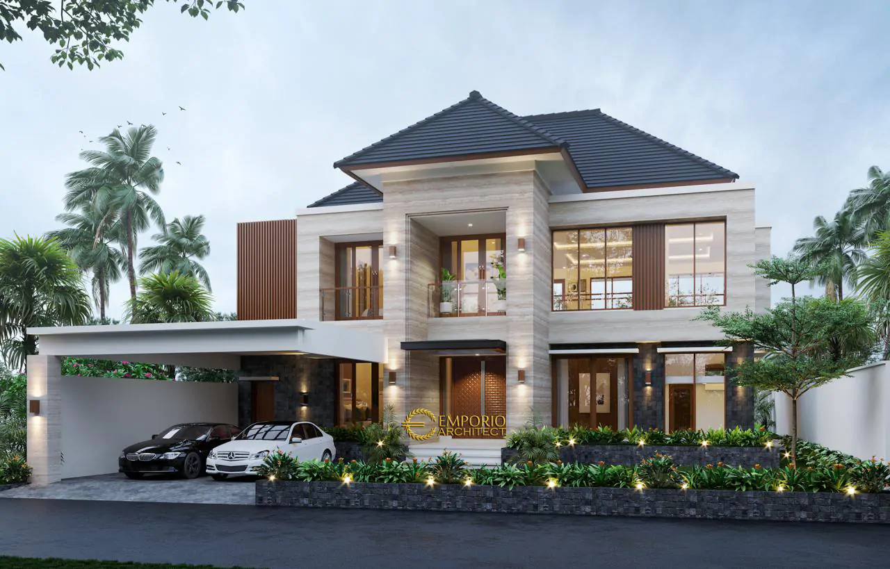 Desain Tampak Depan Rumah Modern 2 Lantai Bapak Heri Agung di Blora, Jawa Tengah 9850