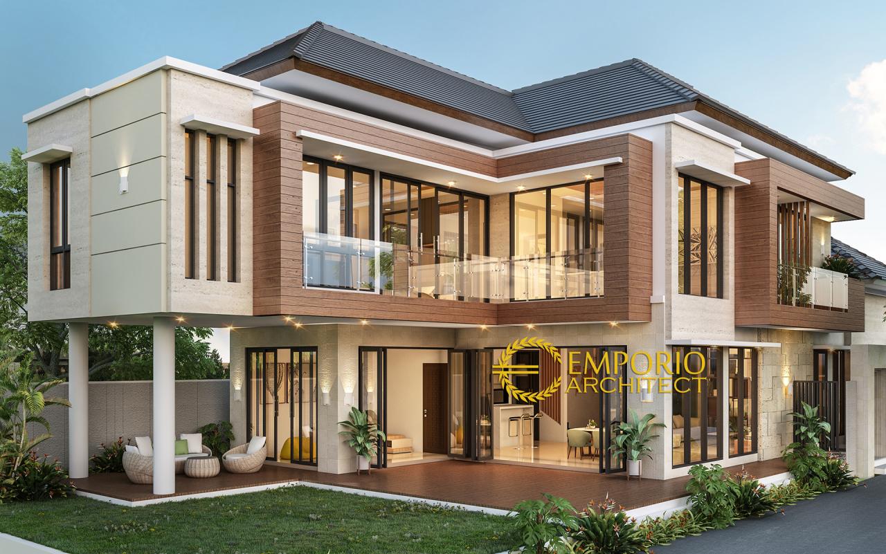 Desain Tampak Belakang Rumah Modern 2 Lantai Ibu Sarah di Bogor 2
