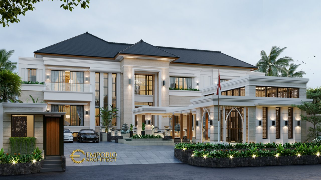 Desain Rumah Classic 2 Lantai Ibu Diana di Cibubur, Ciracas, Jakarta Timur