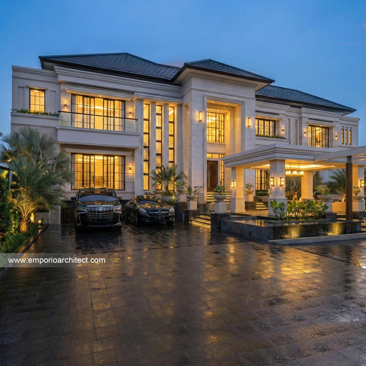 Gambar Desain Rumah Classic 2 Lantai Ibu DNA di  Cibubur, Jakarta Timur