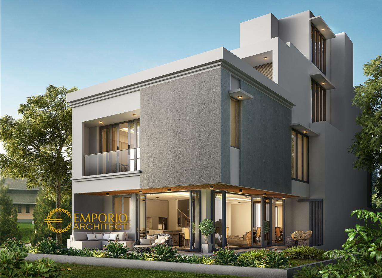 Desain Tampak Belakang Rumah Modern 4 Lantai Bapak Bima di Cilangkap, Jakarta Timur 3