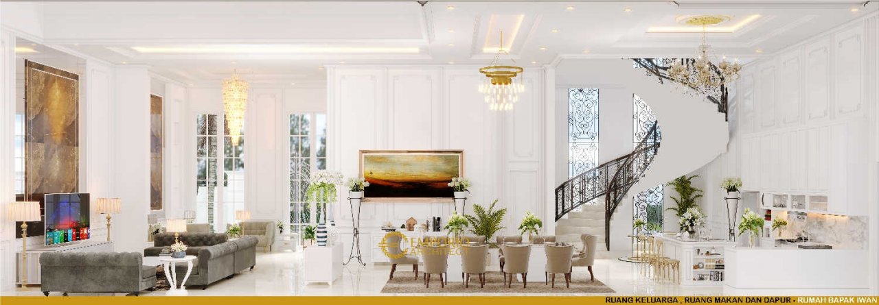 Desain Ruang Keluarga, Ruang Makan, dan Dapur Rumah Bapak Iwan di Cinere, Depok 4