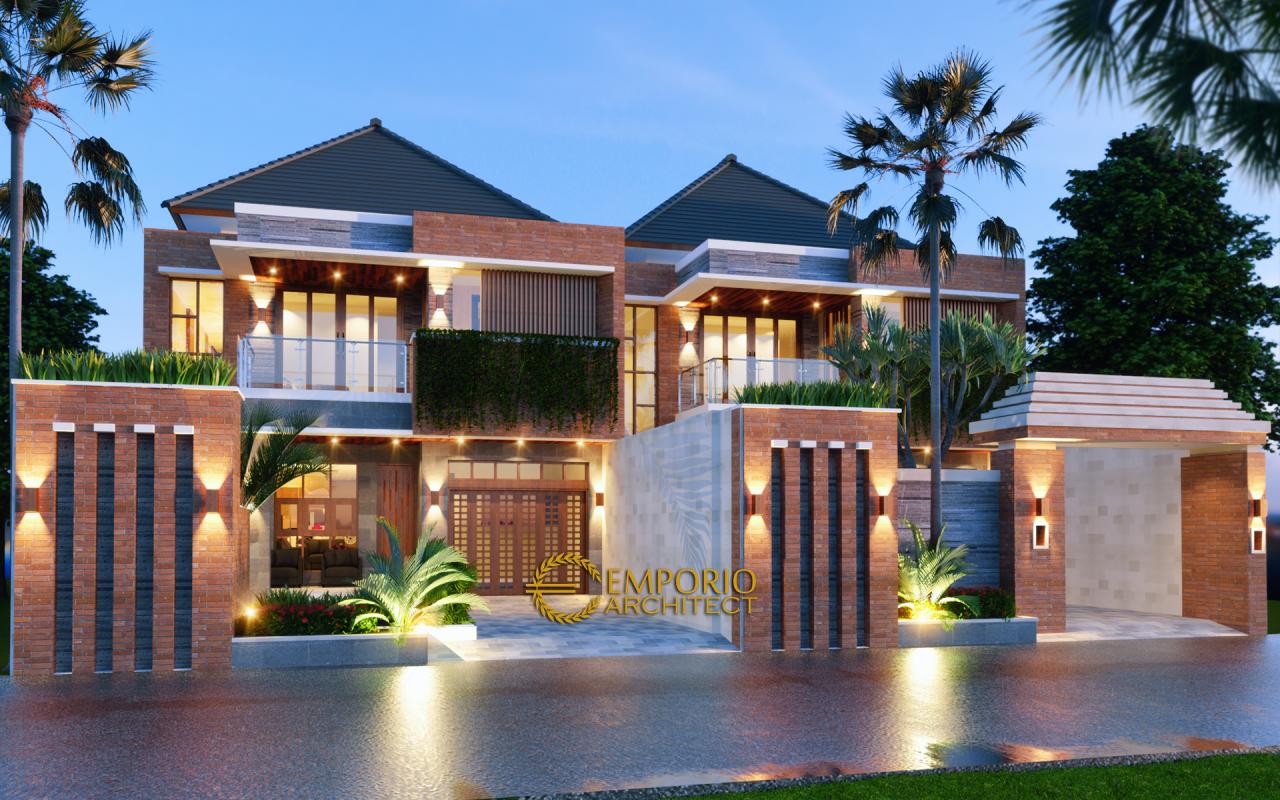 Desain Rumah Villa Bali 2 Lantai Bapak Arka di Denpasar, Bali