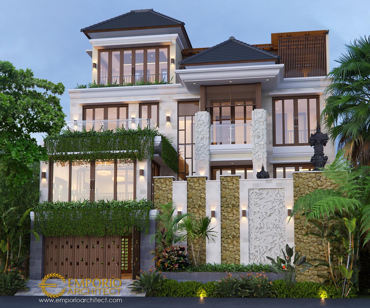 Desain Tampak Depan Rumah Villa Bali 4 Lantai Bapak Gede di Denpasar, Bali 1