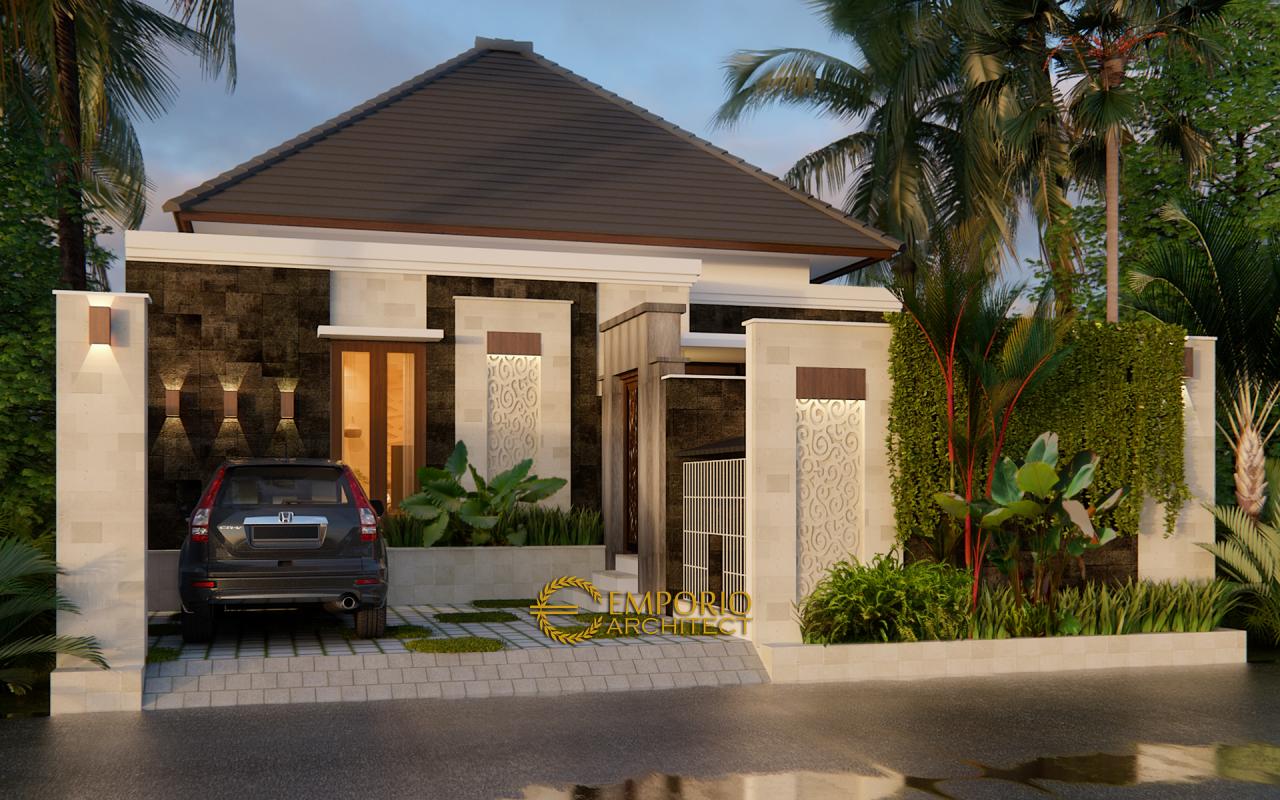 Desain Tampak Depan Rumah Villa Bali 1 Lantai Ibu Linawati di Denpasar, Bali 1