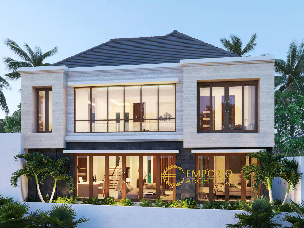 Desain Tampak Belakang Rumah Modern 2 Lantai Ibu Eta di Denpasar, Bali 9031