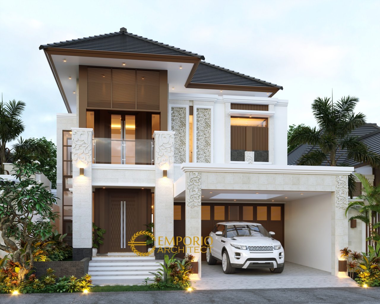 Desain Rumah Villa Bali 2 Lantai Bapak Farid di Depok, Jawa Barat 1
