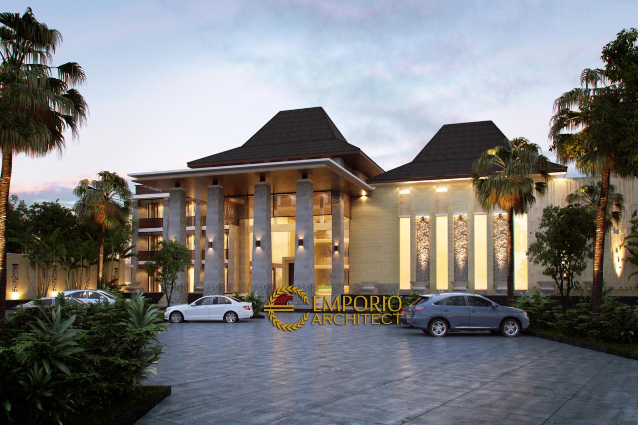 Gambar Desain Hotel Arlindo Style Villa Bali 4 Lantai di  Puncak Bogor