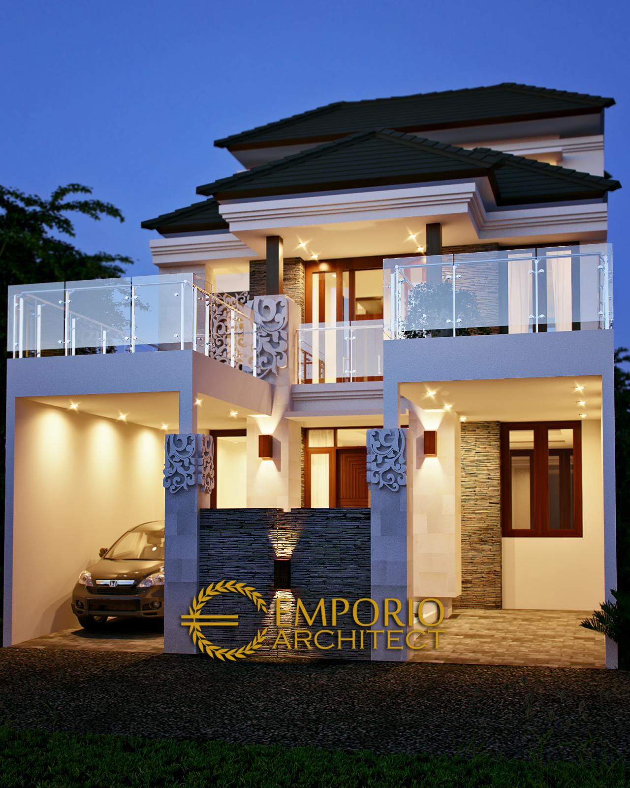Desain Exterior Rumah Villa Bali 3 Lantai Bapak Abdilah di Aceh 1