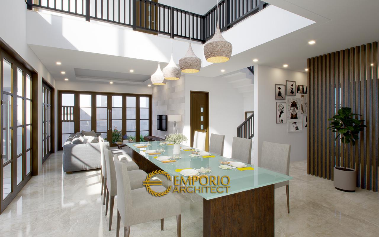 Desain Ruang Makan Rumah Hook Modern 2 Lantai Bapak Andreas di Jakarta 2