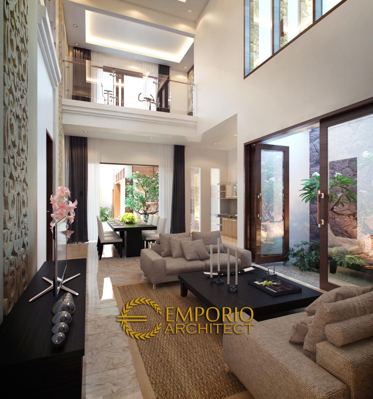 Desain Ruang Keluarga dan Ruang Makan Rumah Villa Bali 2 Lantai Bapak Ega di Tasikmalaya, Jawa Barat 3
