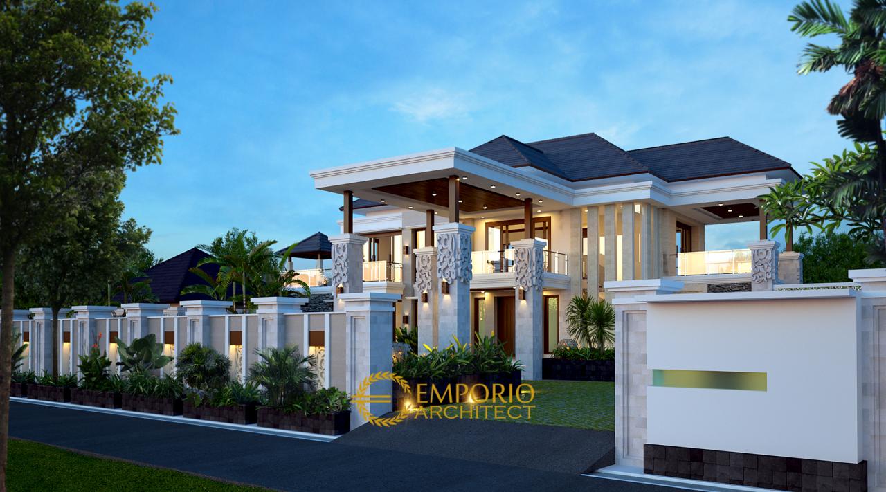 Desain rumah Villa Bali 2 lantai milik Bapak Husni di Belitung