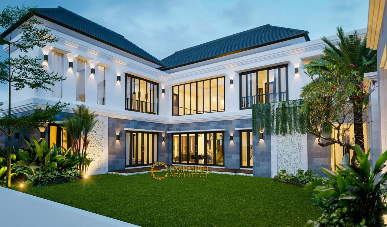 Desain Tampak Belakang Rumah Villa Bali 2 Lantai Bapak Jos di Pekanbaru 2