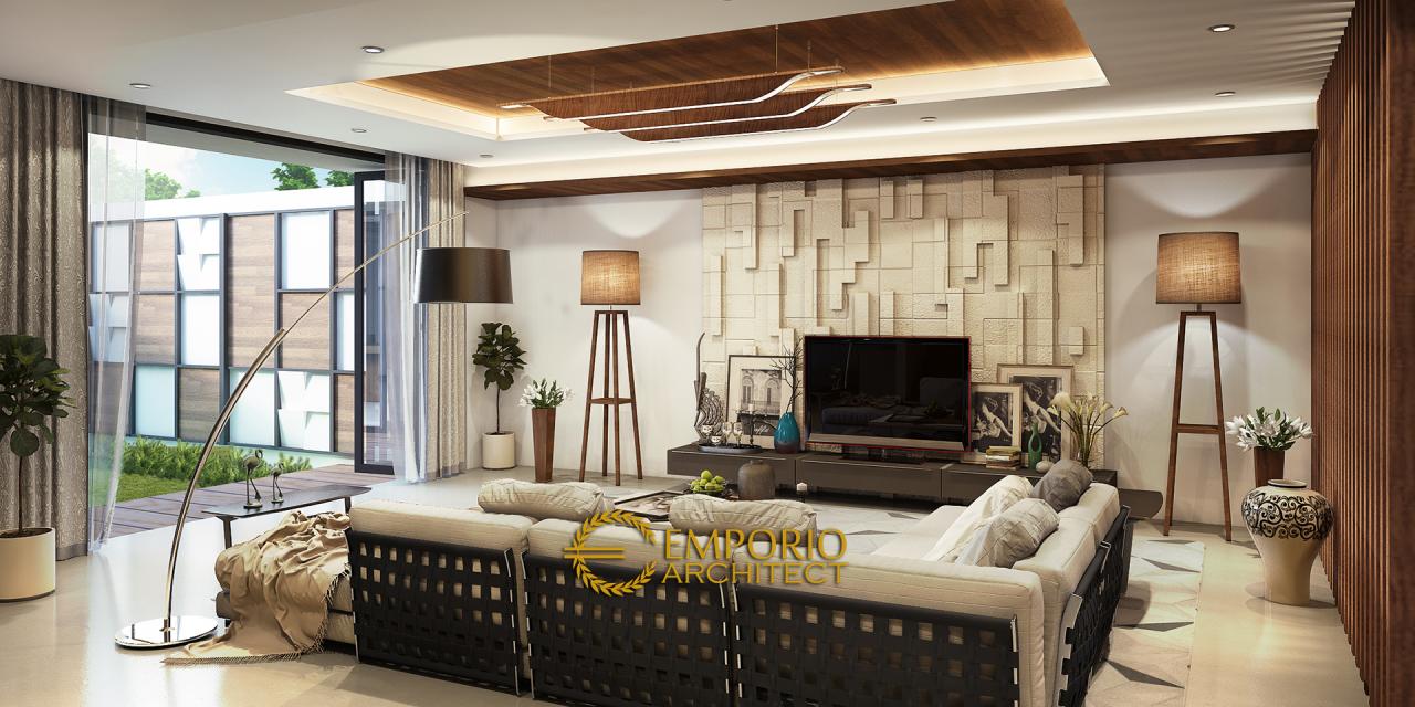 Desain Ruang Keluarga Rumah Modern 3 Lantai Bapak Kris di Bogor 3