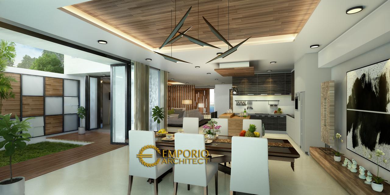 Desain Ruang Makan Rumah Modern 3 Lantai Bapak Kris di Bogor 4