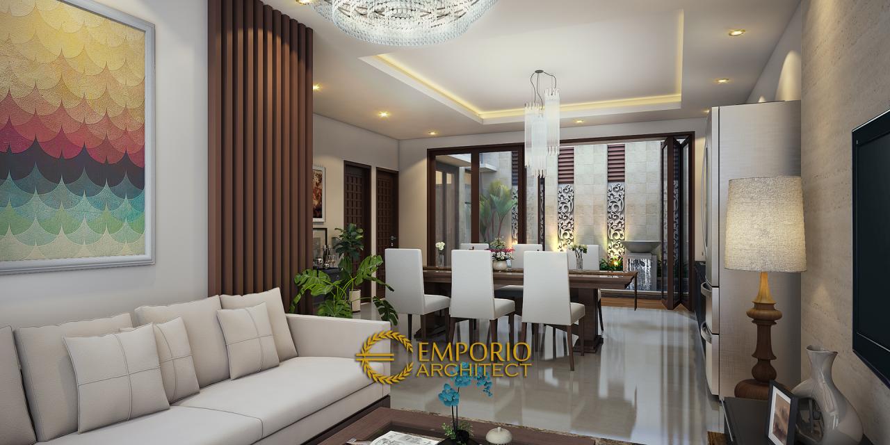 Desain Ruang Keluarga dan Ruang Makan Rumah Villa Bali 1 Lantai Bapak Kurnia di Depok, Jawa Barat 2