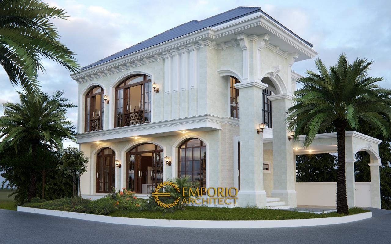 Desain Exterior Rumah Hook Mediteran 2 Lantai Bapak Maradona di Tangerang 1
