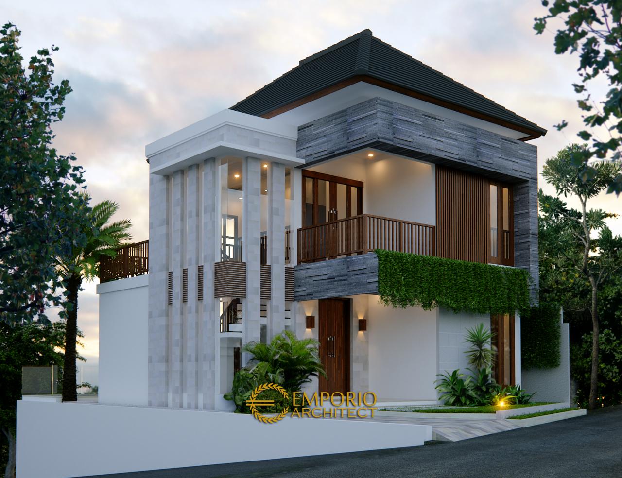 Desain Tampak Depan Rumah Modern 2 Lantai Bapak Mayor II di Jimbaran, Bali 1